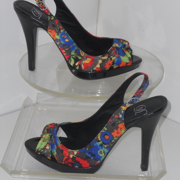 DTM COLLECTIONS MULTI-COLOR OPEN TOE SHOES SIZE 9M - Picture 1 of 5